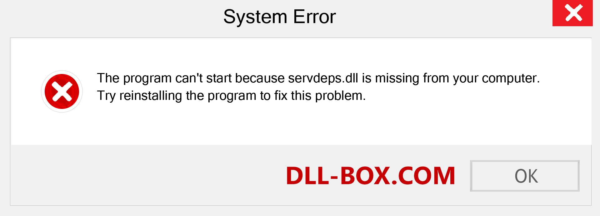  servdeps.dll file is missing?. Download for Windows 7, 8, 10 - Fix  servdeps dll Missing Error on Windows, photos, images